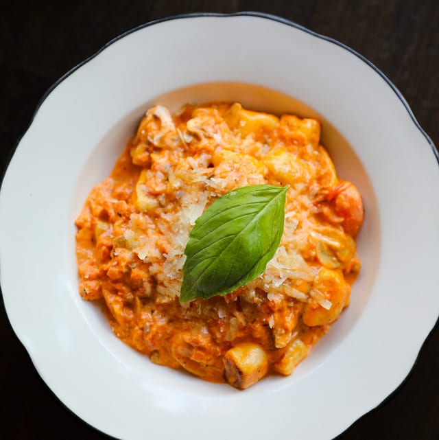 Gnocchi À La Tomate Et Champignons.